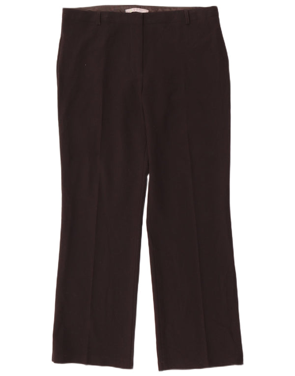 MARKS & SPENCER Pantalon décontracté droit pour femme UK 12 Medium W32 L28 Noir