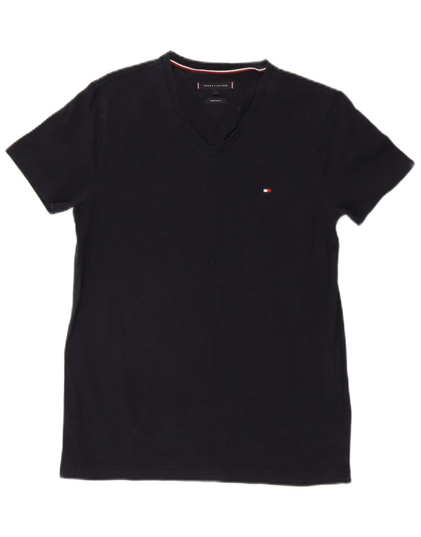 Tommy Hilfiger T-shirt graphique extra fin pour homme, petit, bleu marine, coton