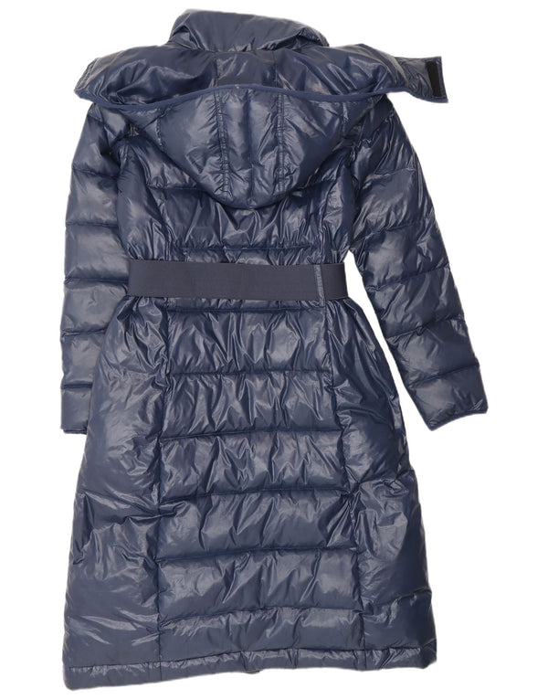 Benetton Manteau Rembourré À Capuche Femme IT 42 Bleu Marine Moyen Polyamide