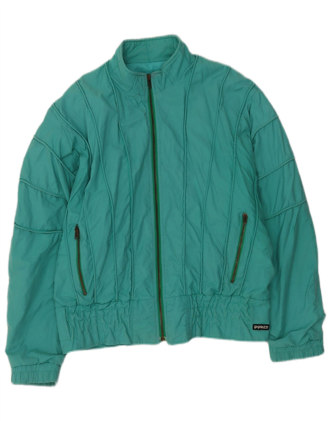 Gigi Rizzi Veste Bomber Femme IT 44 Coton Turquoise Moyen