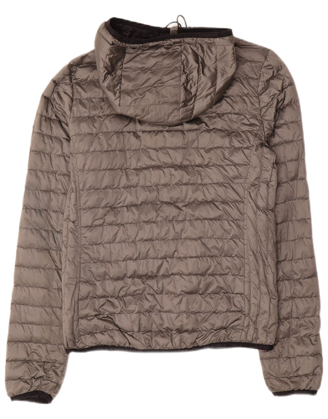 SUPERDRY Veste matelassée à capuche pour femme UK 10 Small Gris Nylon