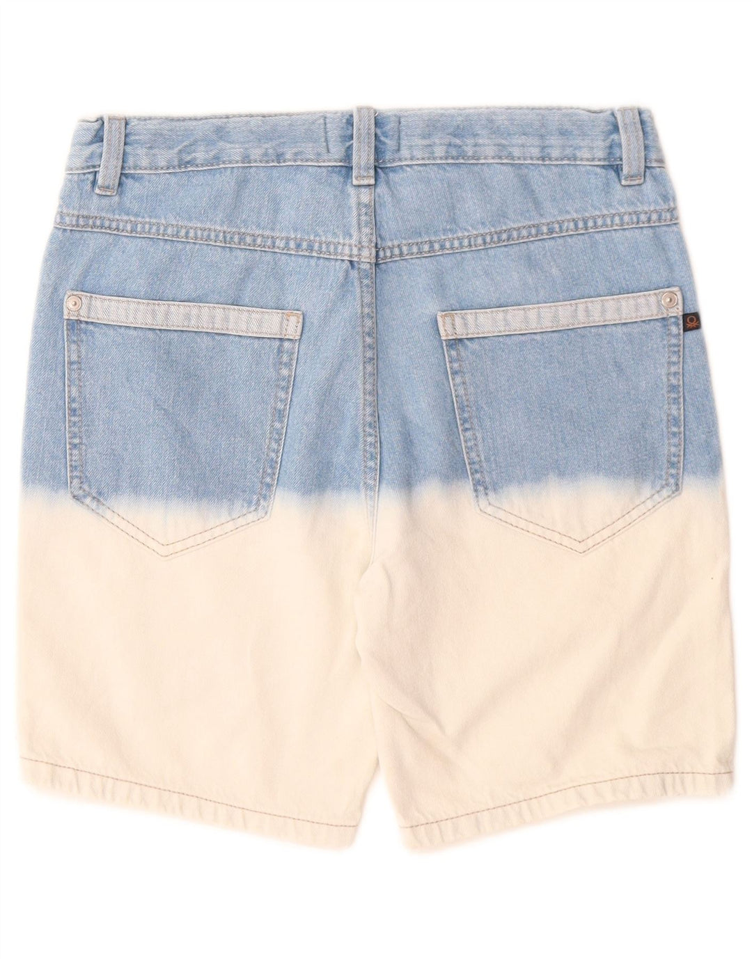 BENETTON Short en Jean Garçon 10-11 Ans W26 XL Bleu Colorblock Coton
