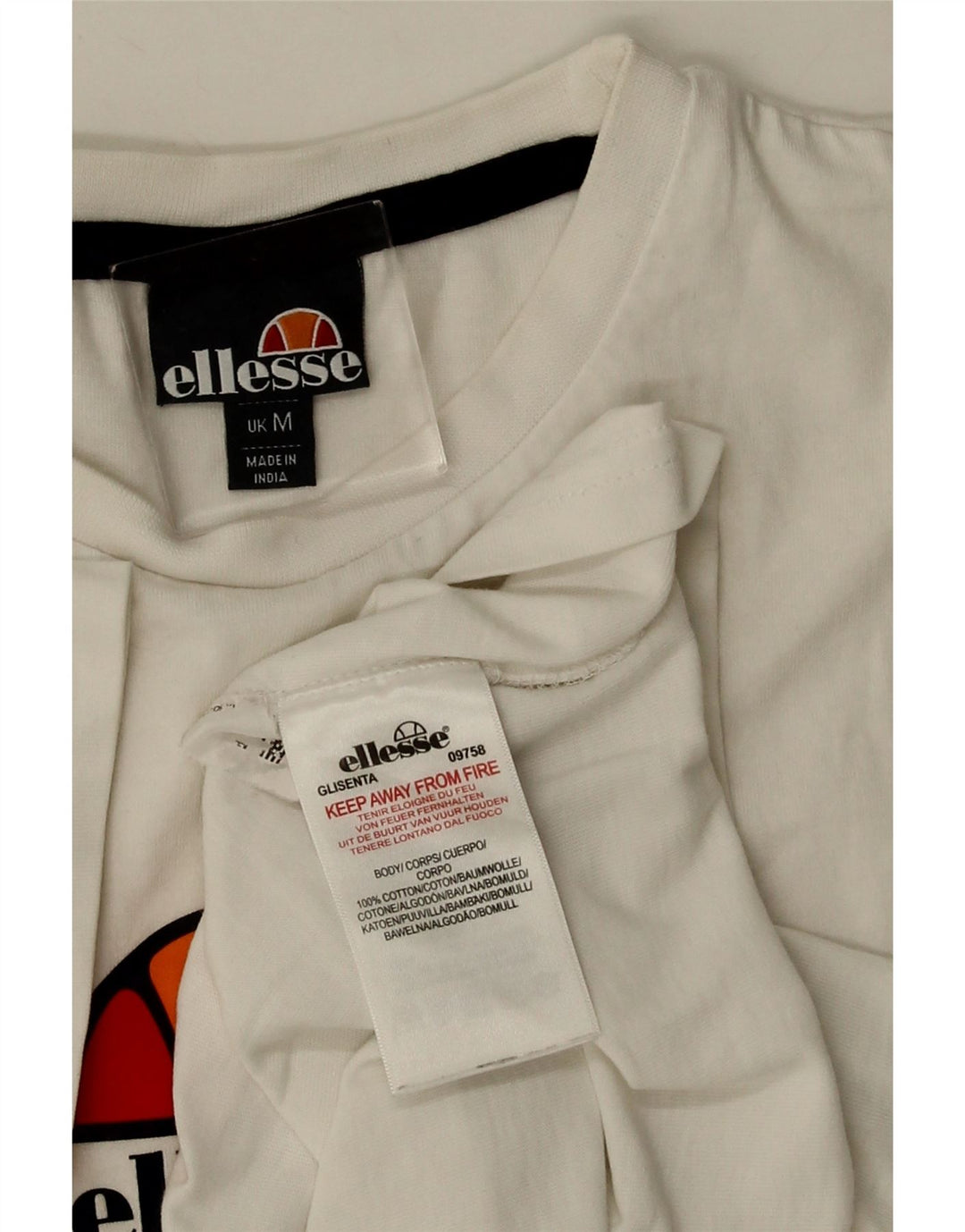 ELLESSE T-Shirt Graphique Homme Blanc Moyen Coton