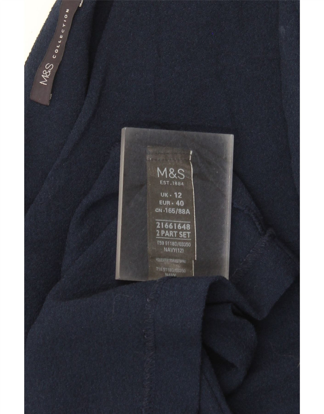 Marks & Spencer Robe portefeuille pour femme UK 12 Polyester bleu marine moyen