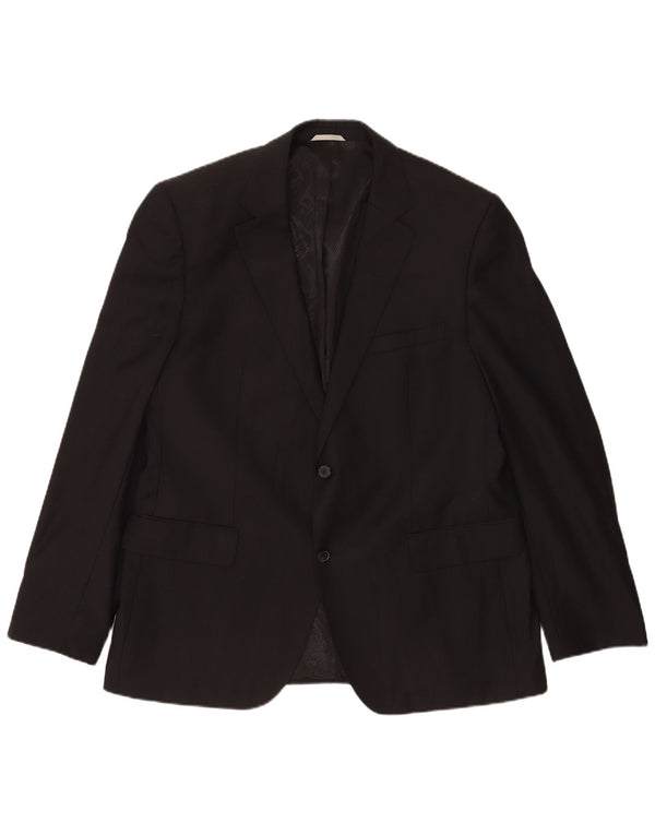 Hugo Boss Veste blazer à 2 boutons pour homme EU 56 3XL Laine vierge à fines rayures noires