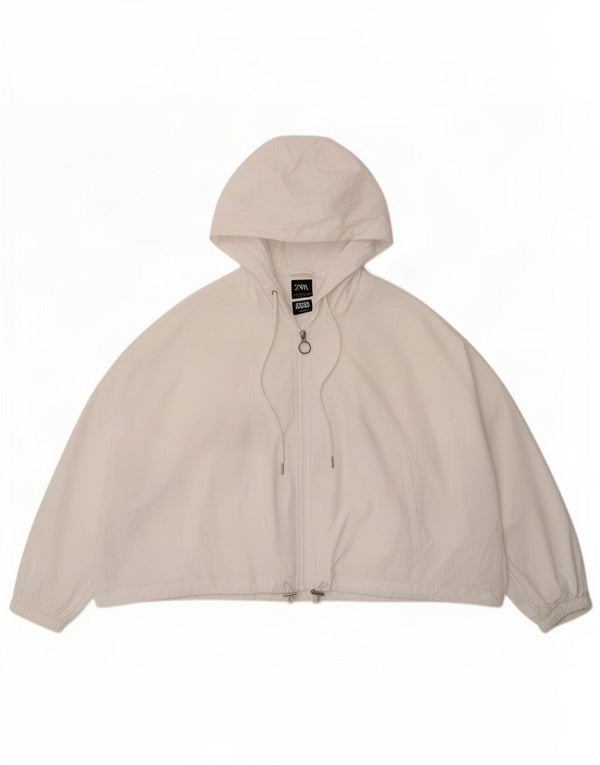 Zara Veste de pluie surdimensionnée à capuche Star Wars pour femme UK 10 Petit coton blanc