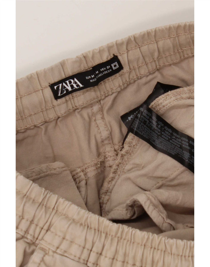 Zara Pantalon Cargo Joggers Homme Moyen W31 L27 Gris Coton