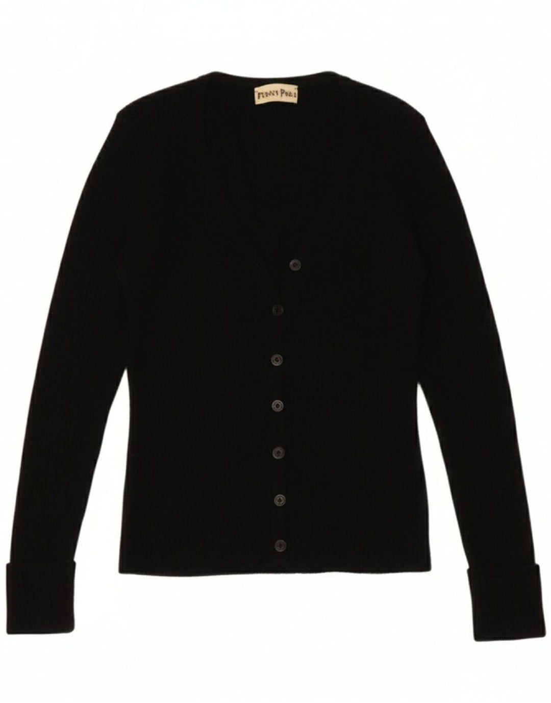 PENNY PULL Womens Cardigan Sweater UK 12 Medium Black Wool