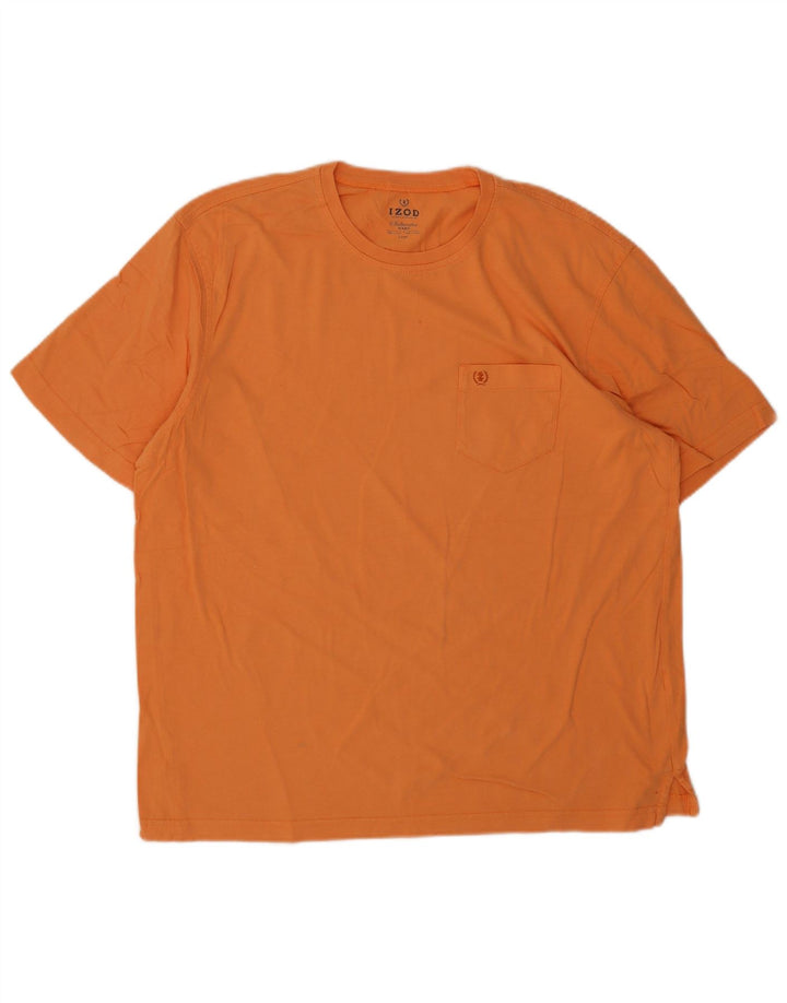 Izod T-Shirt Homme Haut Large Orange Coton