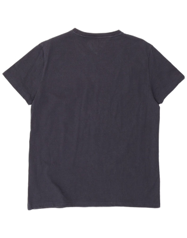 Tommy Hilfiger Femmes Regular T-Shirt Top UK 18 XL Bleu Marine Coton