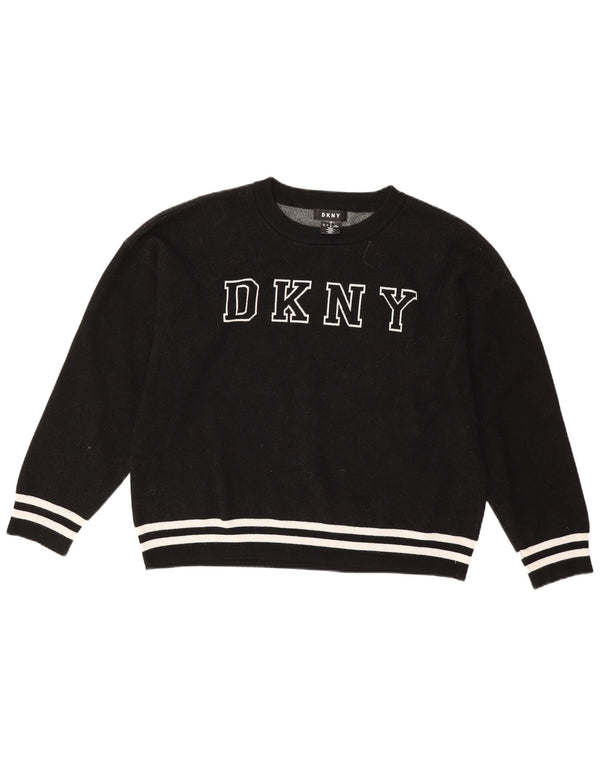 Dkny Sweat-shirt graphique surdimensionné pour femme UK 16 Large Viscose noire