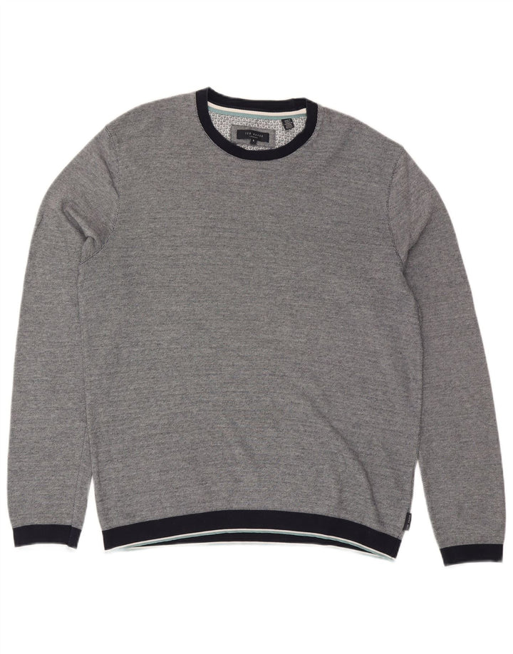 TED BAKER Sweat-shirt pour homme Taille 5 XL Bleu marine Coton