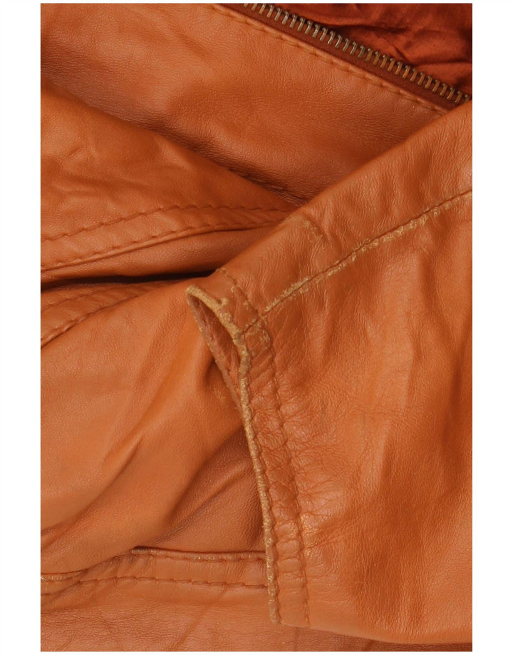 VINTAGE Manteau en cuir homme IT 54 2XL Cuir marron