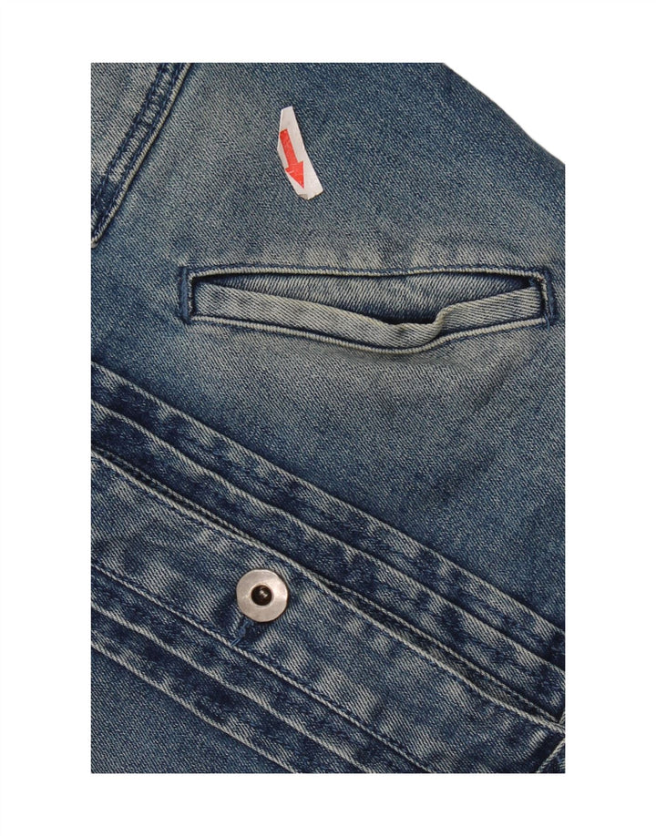 veste en denim crop femme vintage IT 40 petit coton bleu