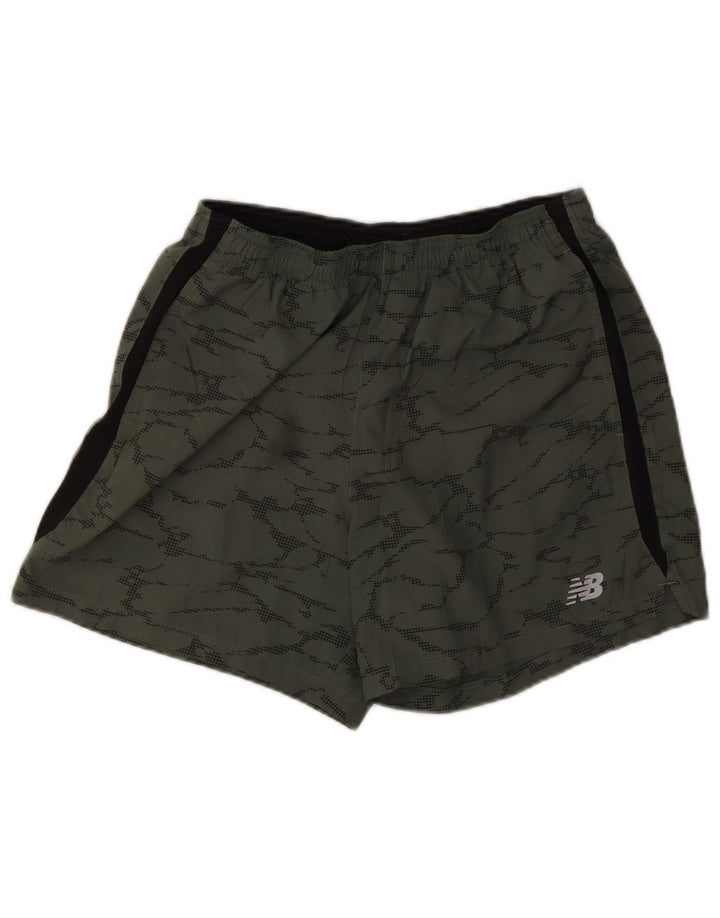 New Balance Short de Sport Homme Kaki Moyen Camouflage Polyester