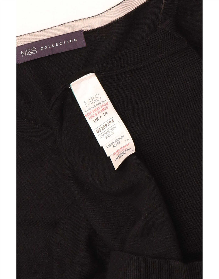 Marks & Spencer Pull Cardigan Femme UK 14 Medium Noir Viscose