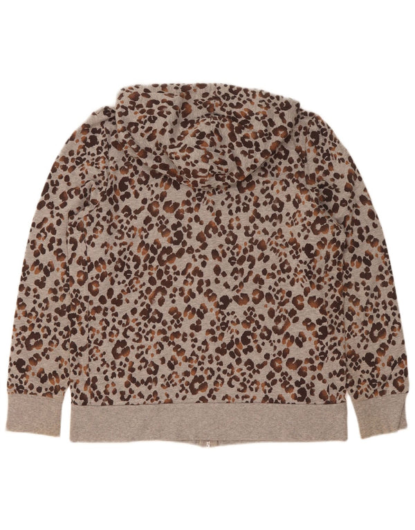 Marks & Spencer Pull à capuche zippé pour femme UK 14 Grand imprimé animal gris