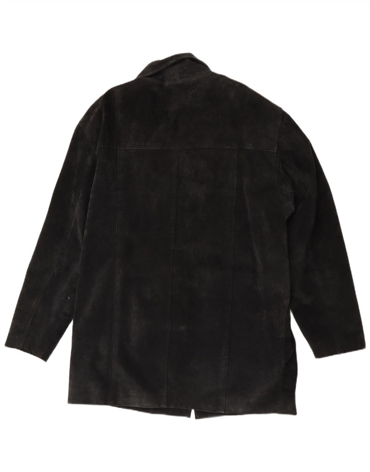 Ben Sherman Manteau coupe-vent en daim pour homme UK 38 Cuir noir moyen