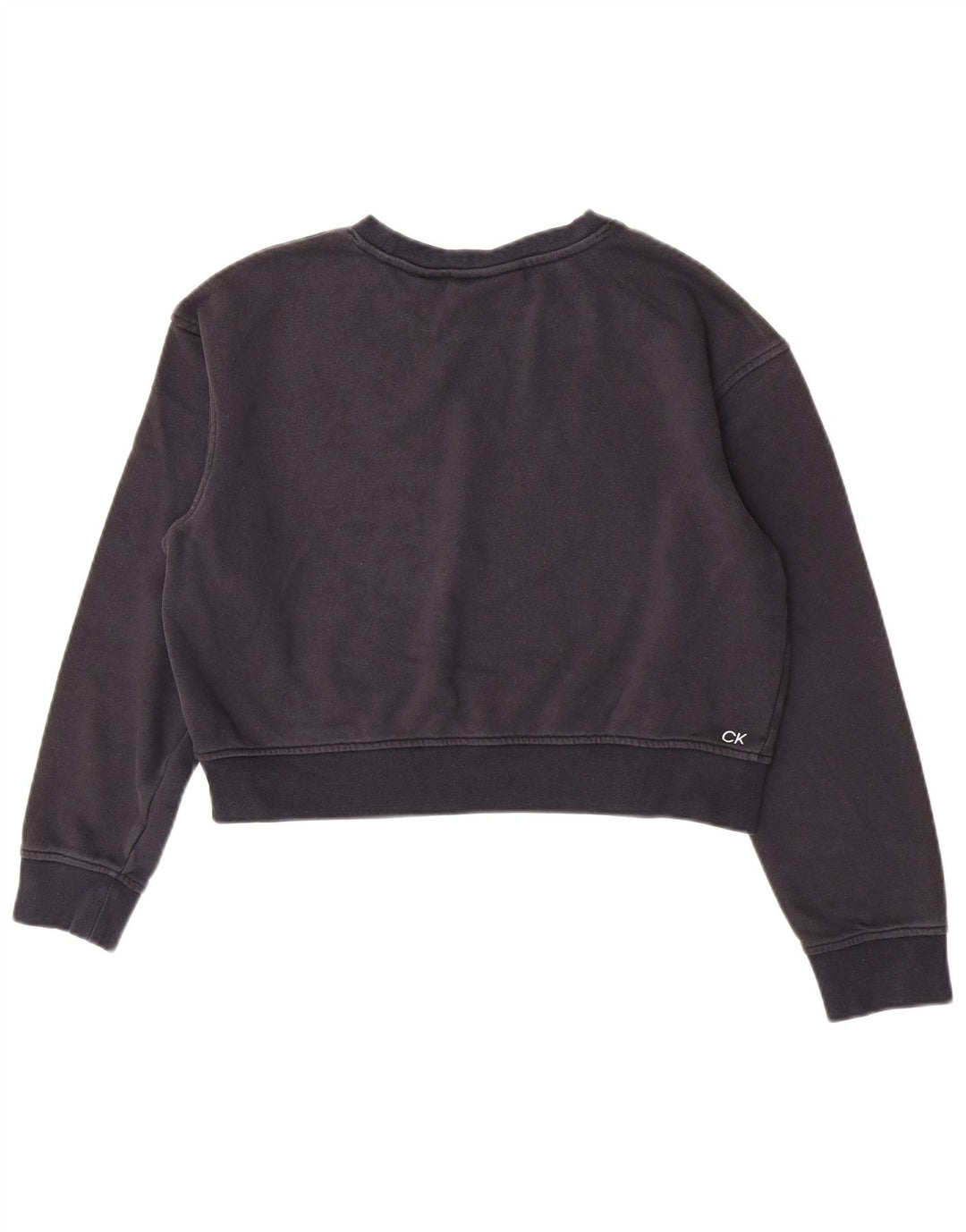 Calvin Klein Sweat-shirt court graphique pour femme UK 14 Bleu marine moyen