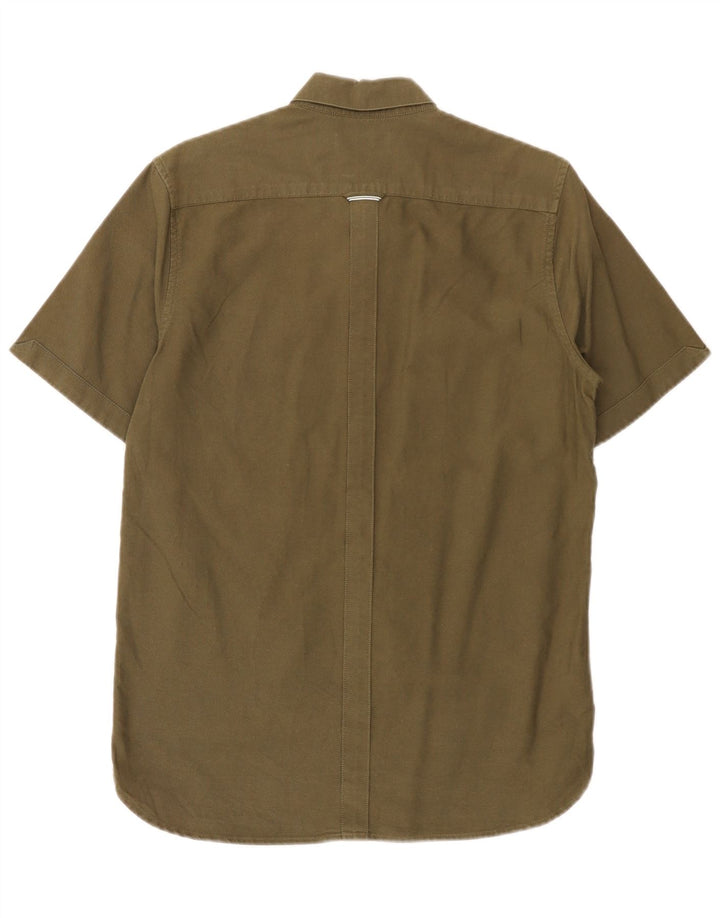 Fred Perry Chemise à manches courtes pour homme Coupe droite Petit coton vert