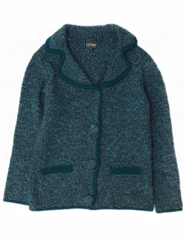 Casamia Cardigan Femme Pull UK 10 Petit Acrylique Moucheté Bleu