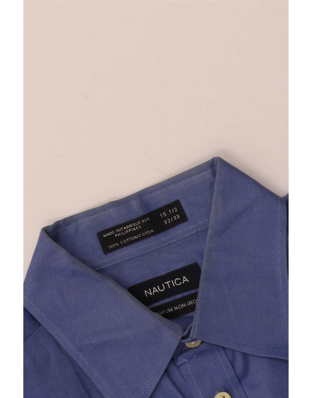 Nautica Chemise Homme Taille 15 1/2 Coton Bleu Moyen