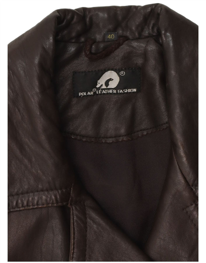 Veste motard en cuir femme vintage EU 40 Cuir marron moyen