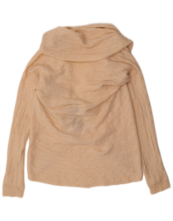 Ralph Lauren Pull cardigan ouvert surdimensionné pour femme UK 10 Petit Beige