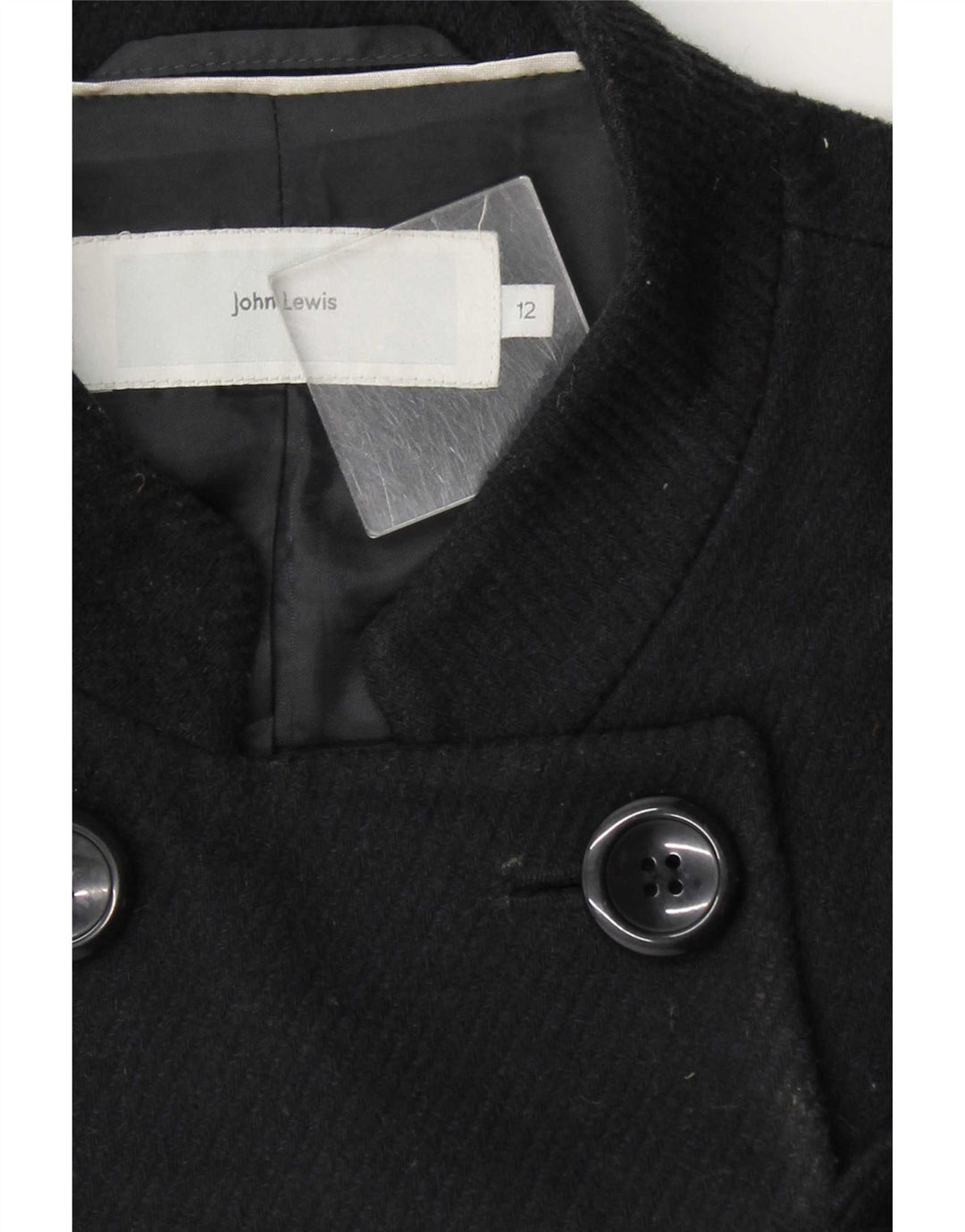 John Lewis Manteau croisé pour femme UK 12 Medium Noir