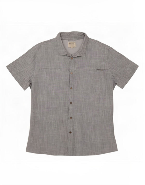 Mountain Warehouse Chemise à manches courtes pour homme 3XL en coton moucheté bleu