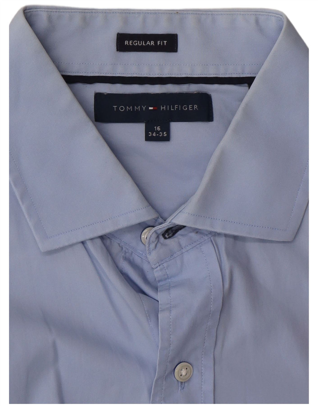 Tommy Hilfiger Chemise coupe régulière pour homme Taille 16 Grand Bleu