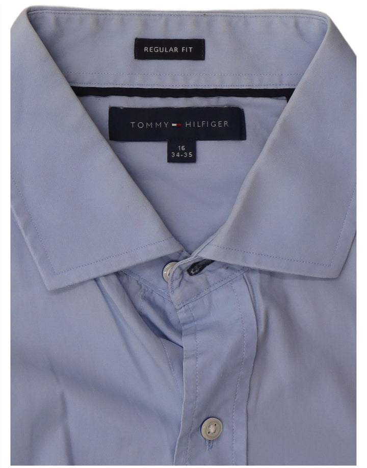Tommy Hilfiger Chemise coupe régulière pour homme Taille 16 Grand Bleu
