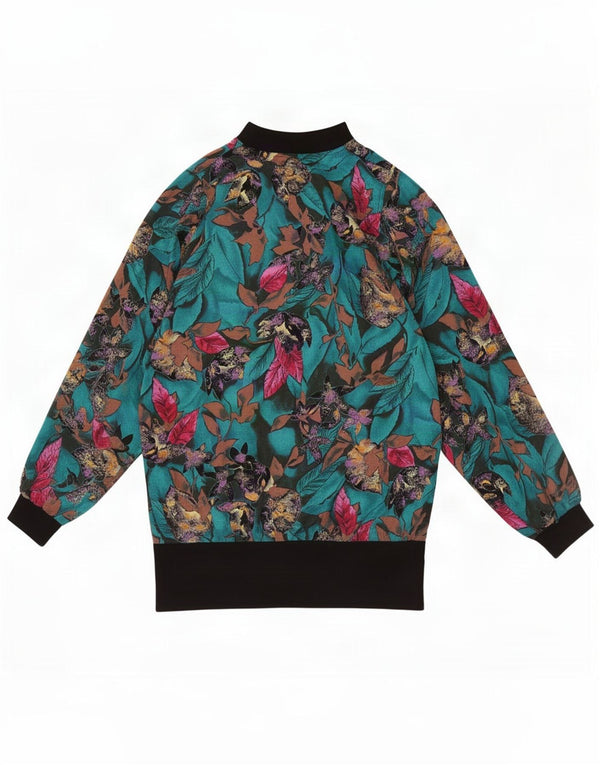 vintage Femme Manches Longues Blouse Top IT 42 Moyen Multicolore Floral
