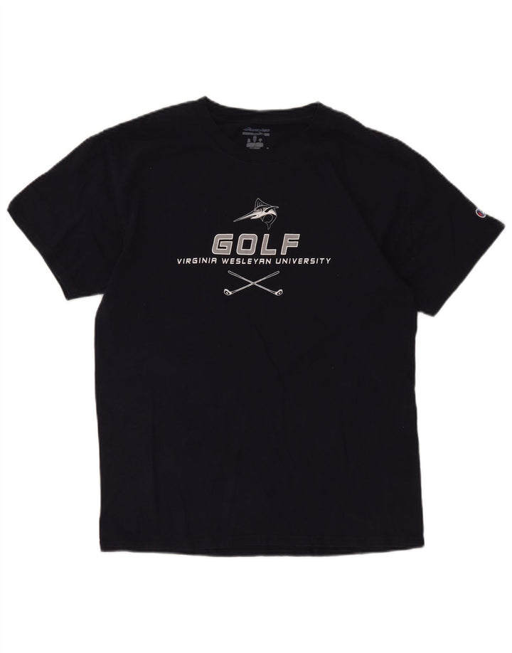 Champion T-Shirt Graphique Homme Bleu Marine Moyen