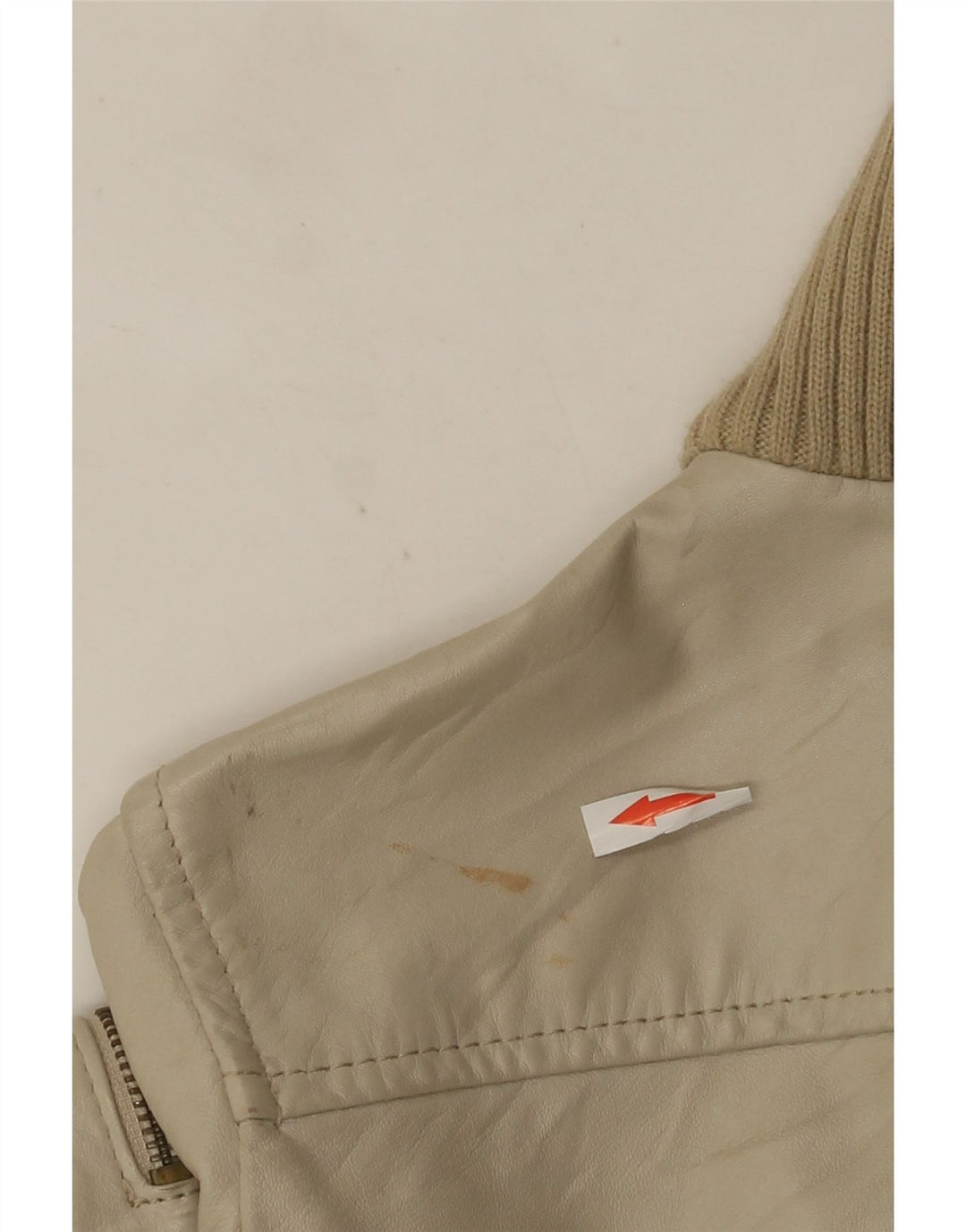 Mango Veste en cuir pour femme UK 12 Beige moyen