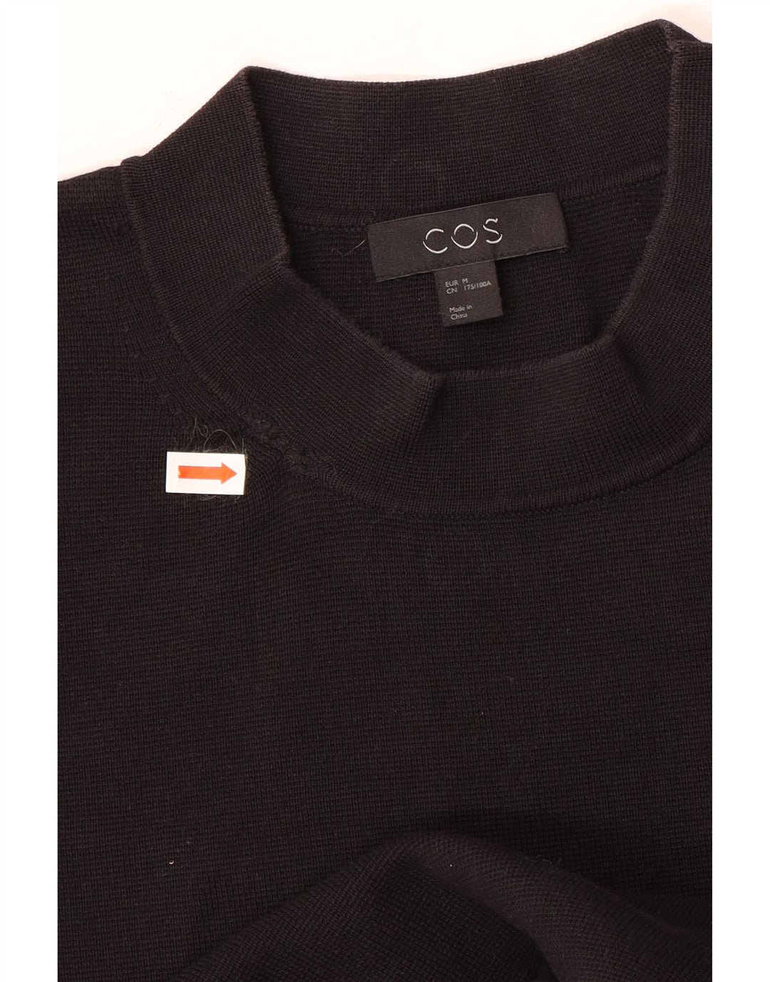 Cos Pull à col roulé pour femme UK 14 en coton noir moyen