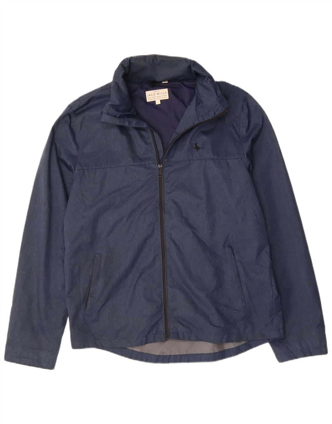 JACK WILLS Veste coupe-vent à capuche pour homme UK 40 Large Bleu Marine Polyamide