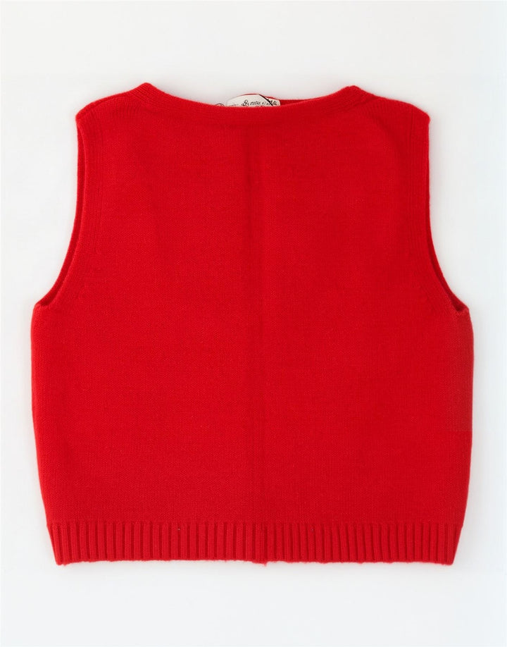 Zara Womens Crop Vest Débardeur UK 14 Viscose Rouge Moyen