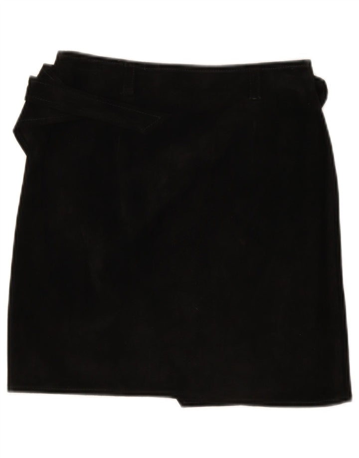 Luna Jupe portefeuille en daim pour femme IT 40 Small W26 Cuir noir
