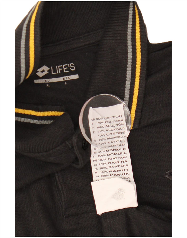 Lotto Polo à manches longues pour homme Taille L Noir