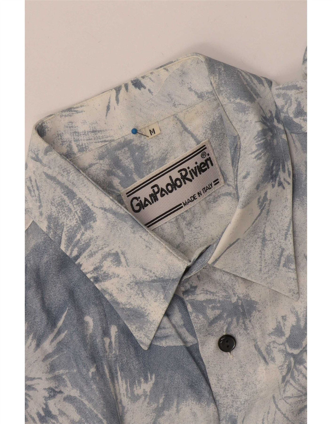 vintage Chemise à manches courtes pour hommes Bleu moyen Tie Dye