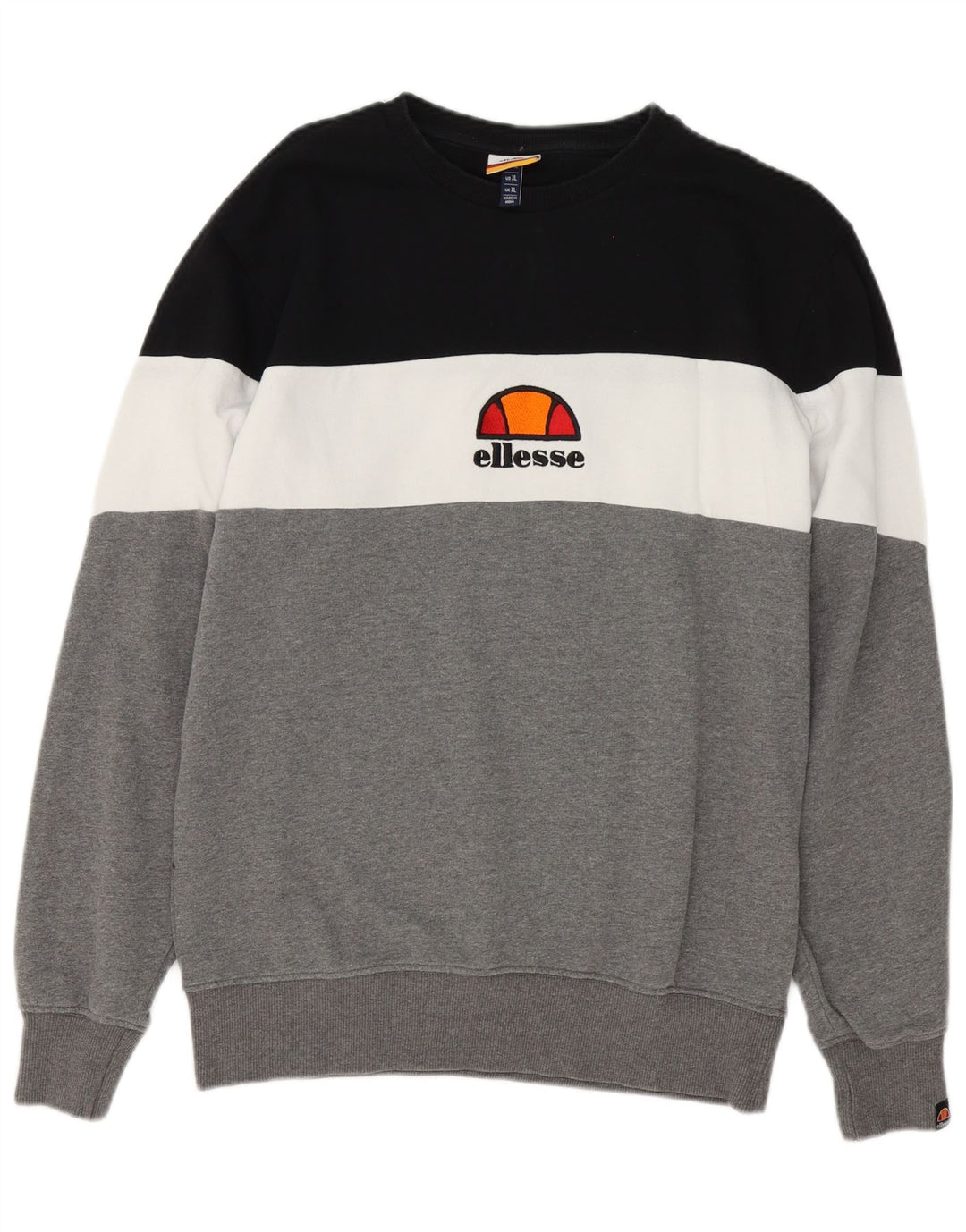 Ellesse Sweat-shirt pour homme XL Gris Colorblock Coton
