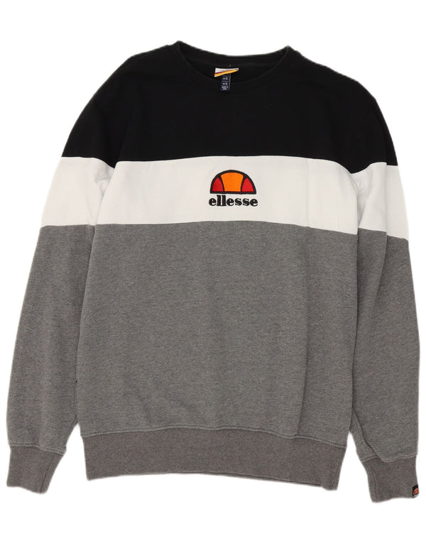 Ellesse Sweat-shirt pour homme XL Gris Colorblock Coton