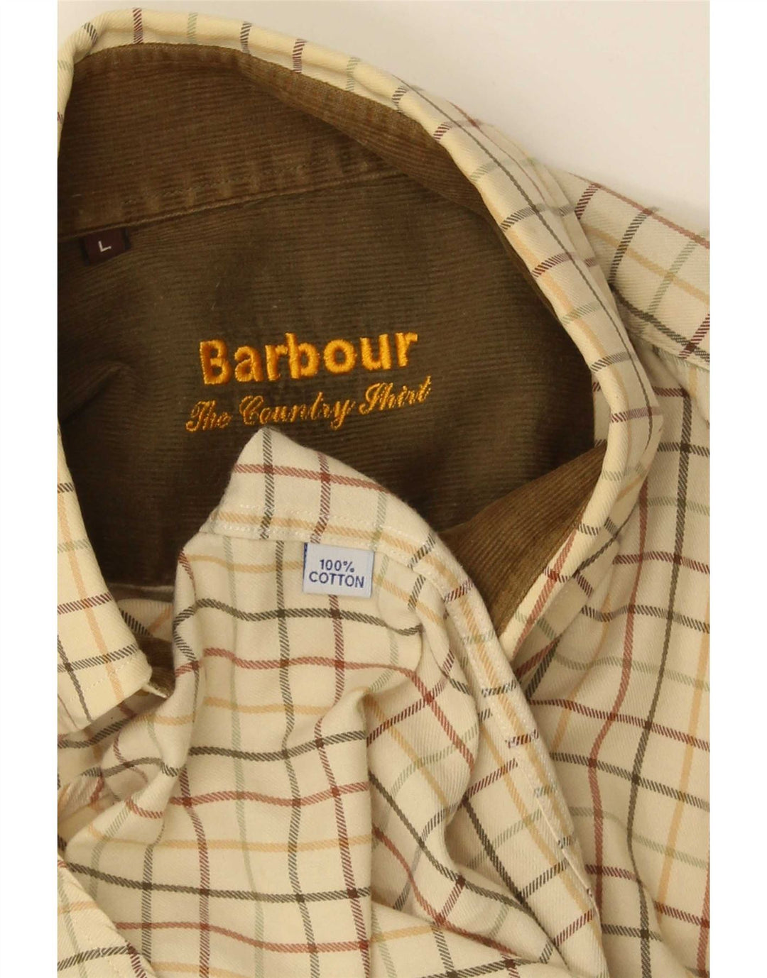 Barbour Chemise en flanelle pour hommes Grand coton à carreaux beige