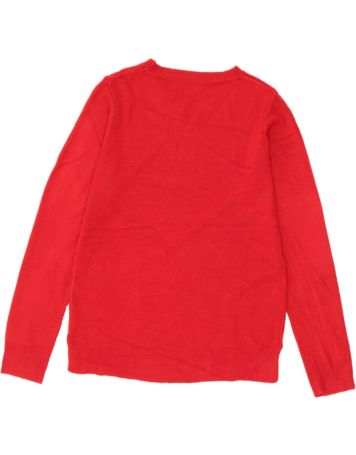 MARKS & SPENCER Womens Crew Neck Jumper Sweater UK 10 Small Red Acrylic Vintage Marks & Spencer and Second-Hand Marks & Spencer from Messina Hembry 