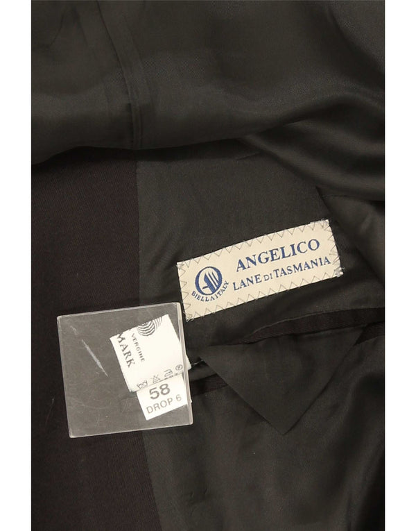 Angelico Veste Blazer Croisée Homme IT 58 4XL Laine Noire