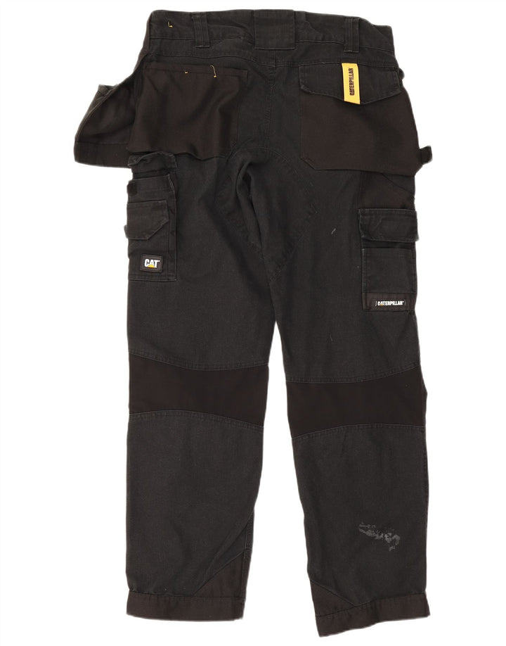 Pantalon cargo droit homme CAT W32 L29 coton noir