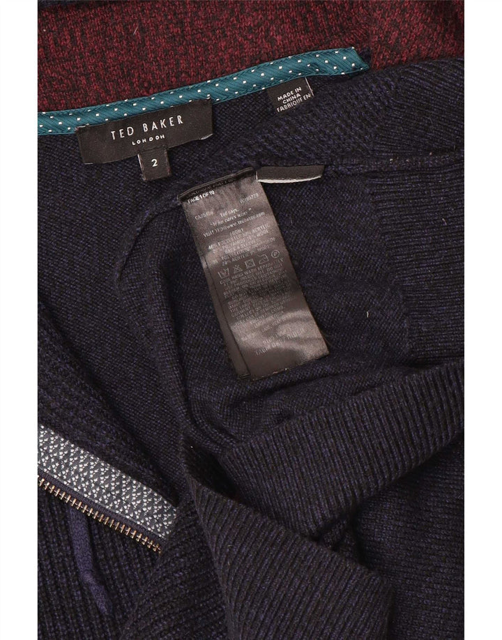Ted Baker Cardigan à capuche et fermeture éclair pour homme Taille 2 Petit Bleu marine