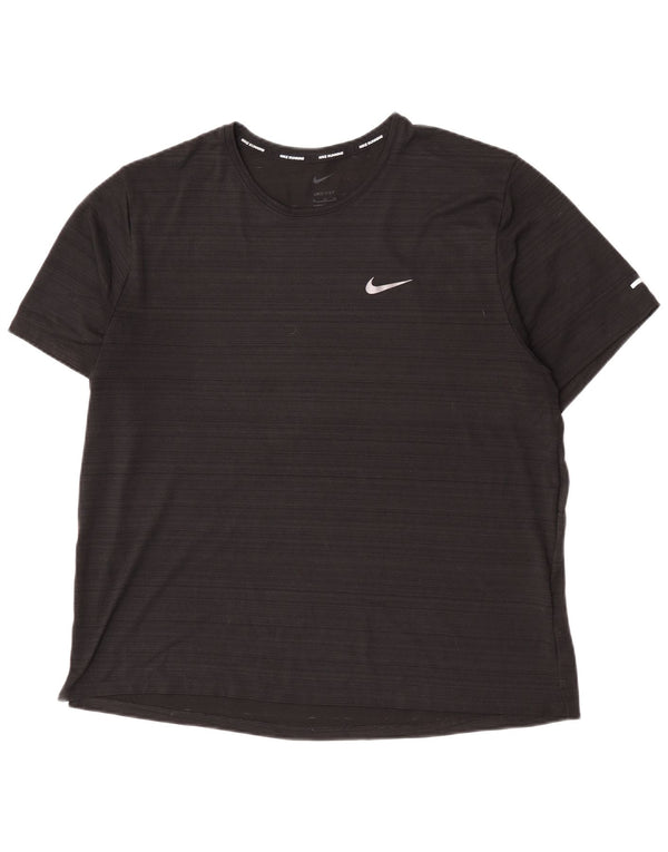 Nike T-shirt Dri Fit pour femme UK 18 XL Polyester rayé noir