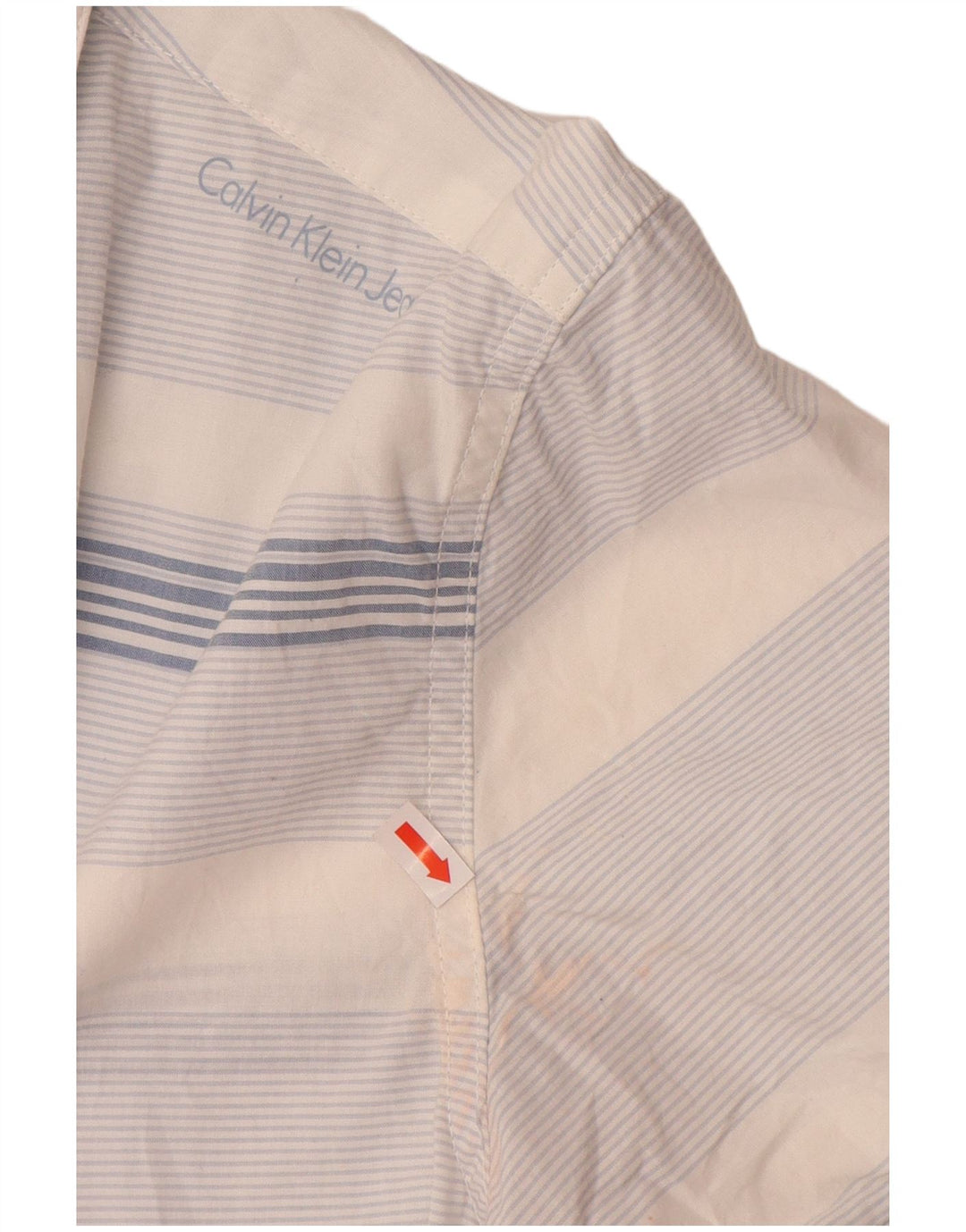 CALVIN KLEIN JEANS Chemise à Manches Courtes Homme Bleu Moyen Coton Rayé